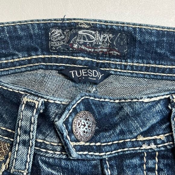 Silver | Factory Distressed Tuesday Low Rise Skinny Jeans - Picture 6 of 8